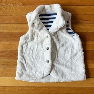 Hanna Andersson White Fuzzy Cozy Soft Vest 130 8